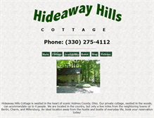 Tablet Screenshot of hideawayhillscottages.com